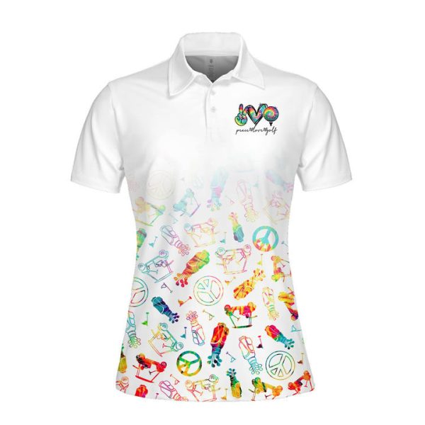 Peace Love Golf Tie Dye Women Short Sleeve Polo Shirt Sleeveless Polo Shirt