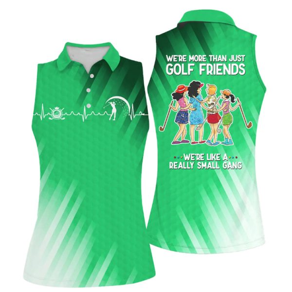 Golf Friends Nice Shot Team Muticolor Sleeveless Women Polo Shirt For Ladies, Golf Shirt