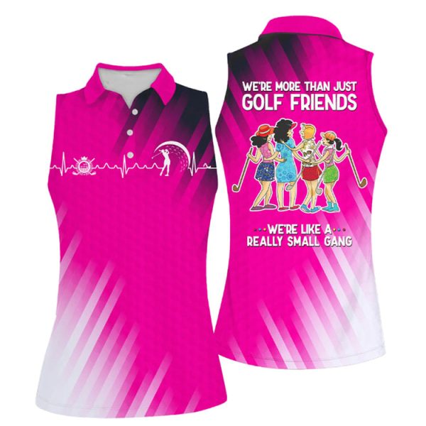 Golf Friends Nice Shot Team Muticolor Sleeveless Women Polo Shirt For Ladies, Golf Shirt