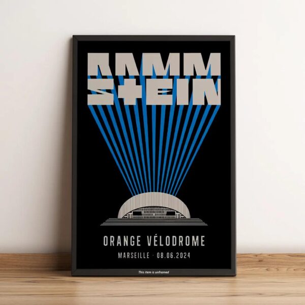 Rammstein Marseille June 8 2024 Orange Velodrome France Event Poster